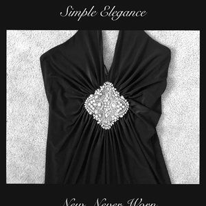 Black Evening Gown, Backless, halter